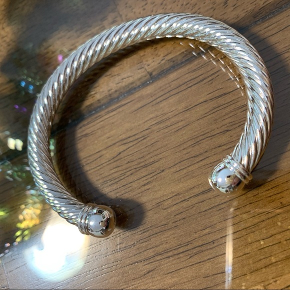 5⭐️ 925 Sterling Silver Heavy Cable Bracelet Cuff - Picture 3 of 6